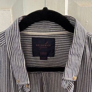 Men's Blue Striped Casual Button Down Shirt